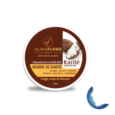 Almaflore Beurre De Karité Désodorisé Certifie Bio, 100g