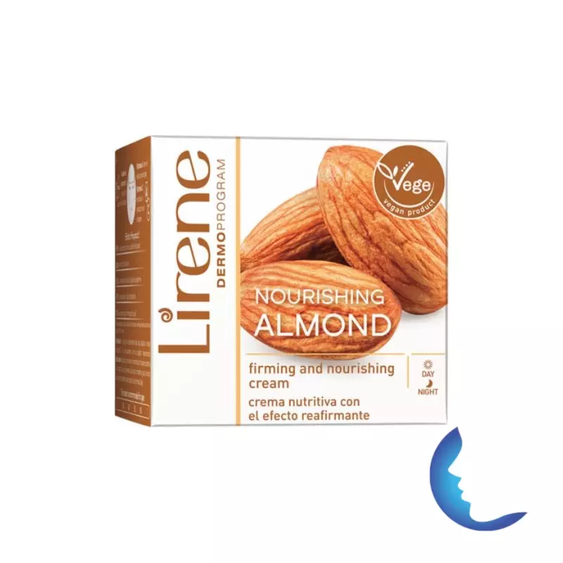 Lirene Crème Vegan à L&rsquo;amande Hydratante Et Nutritive, 50g