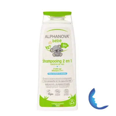 Alphanova Bébé Bio Shampooing 2en1 Croutes De Lait, 200ml