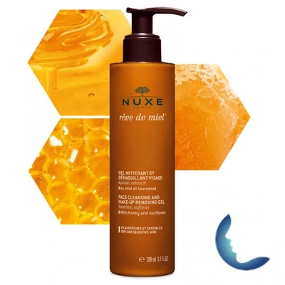 Nuxe Rêve De Miel Gel Nettoyant Et Démaquillant Visage, 200ml