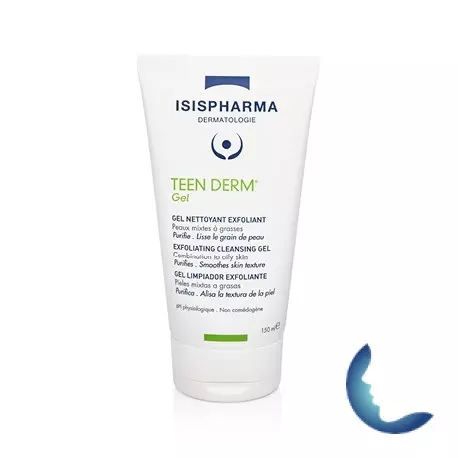 Isispharma Teen Derm Gel Nettoyant Exfoliant Gel Peaux Mixtes A Grasses 150ml