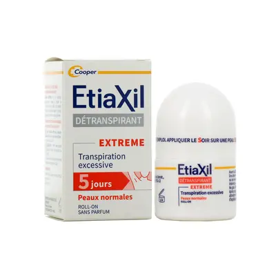 Etiaxil Detranspirant Extreme - Transpiration Excessive Peaux Normales - 15ml