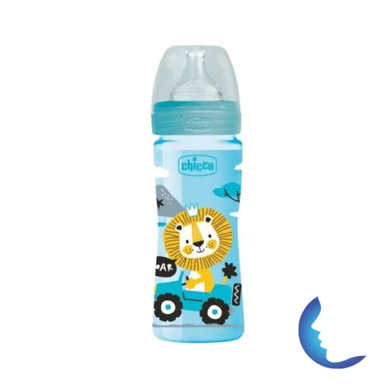 Chicco Biberon En Plastique Bleu 2mois+, 250ml