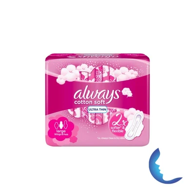 Always Cotton Soft Ultra Thin Larges, 8 Pièces