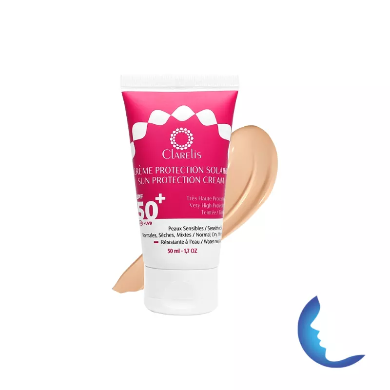 Clarelis Crème Protection Solaire Spf50+ Teinté Claire, 50ml