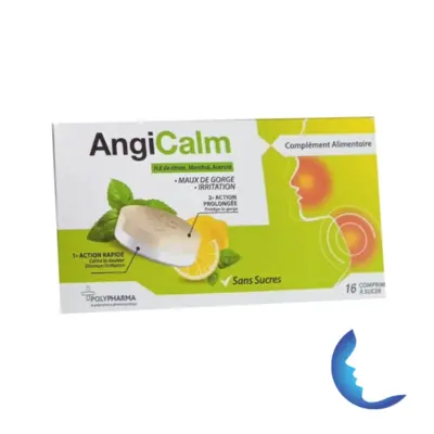 Angicalm Maux De Gorge Irritation Citron Sans Sucre, 16 Comprimés