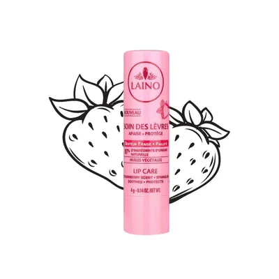 Laino Soin Des Lèvres Apaise & Protège Senteur Fraise, 4g