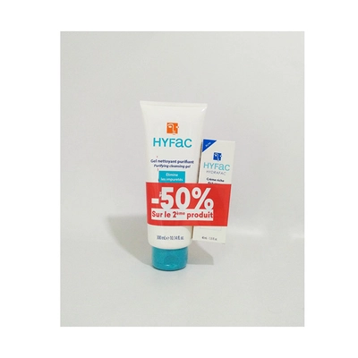 Hyfac Gel Nettoyant , 300 Ml + Hyfac Crème Riche , 40 Ml