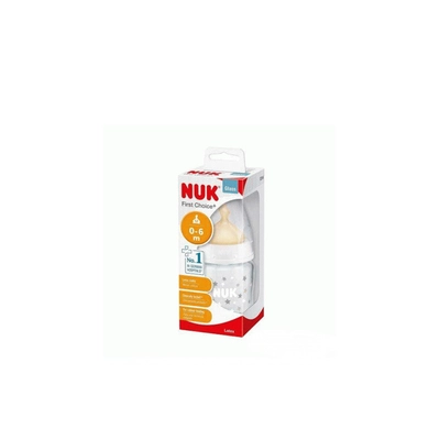 Nuk Biberon Verre Large First Choice 0-6m Bleu 120 Ml