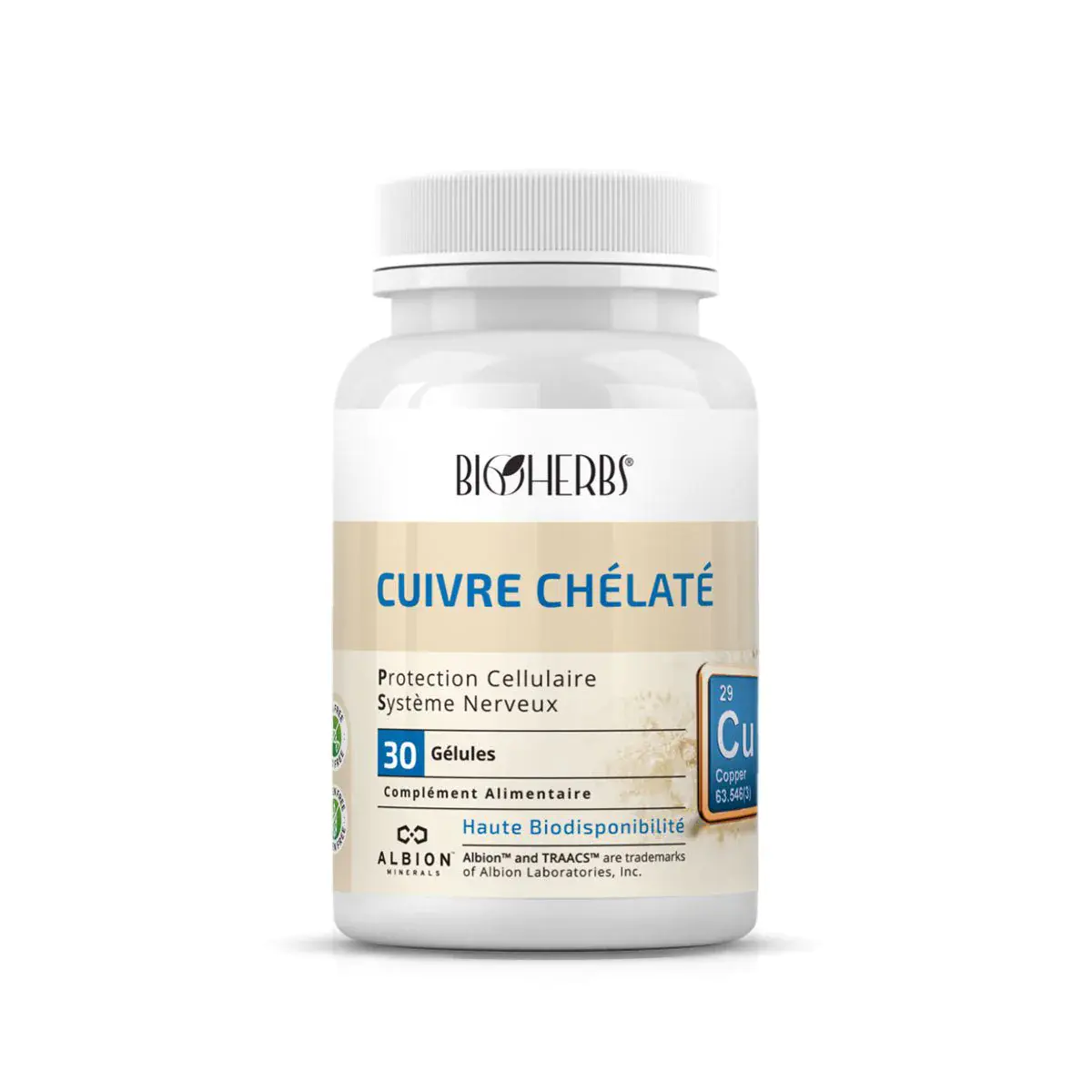 Cuivre ChÉlatÉ 30 Gélules Bioherbs