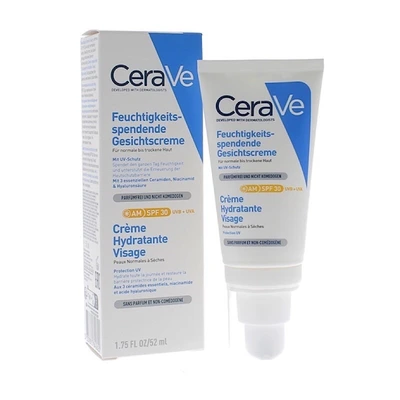 Cerave Creme Hydratante Visage Peaux Normales à Seches Spf 30 - 52ml