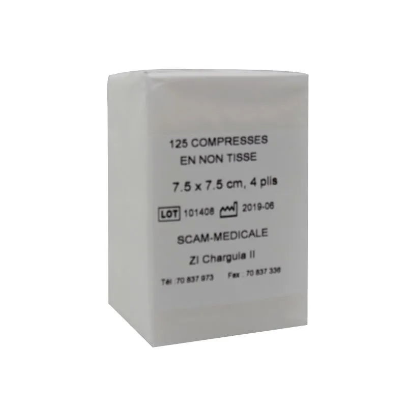Compresses Non-tissées 4 Plis - Boites De 125 Pièces