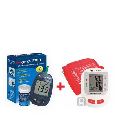 Coffret - Autotensiomètre Spengler Spg 440 + Glucomètre On Call Plus + 35 Bandelettes