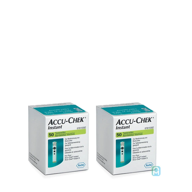 Accu Chek Instant - Bandelettes Test Glycémie - 100 Unités