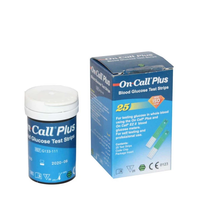 On Call Plus - Bandelettes Test Glycémie - Boite De 25 Unités