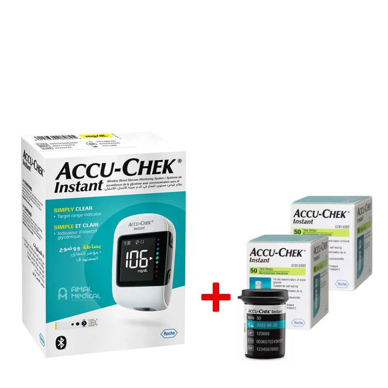 Coffret Accu Chek Instant - Appareil + 110 Bandelettes