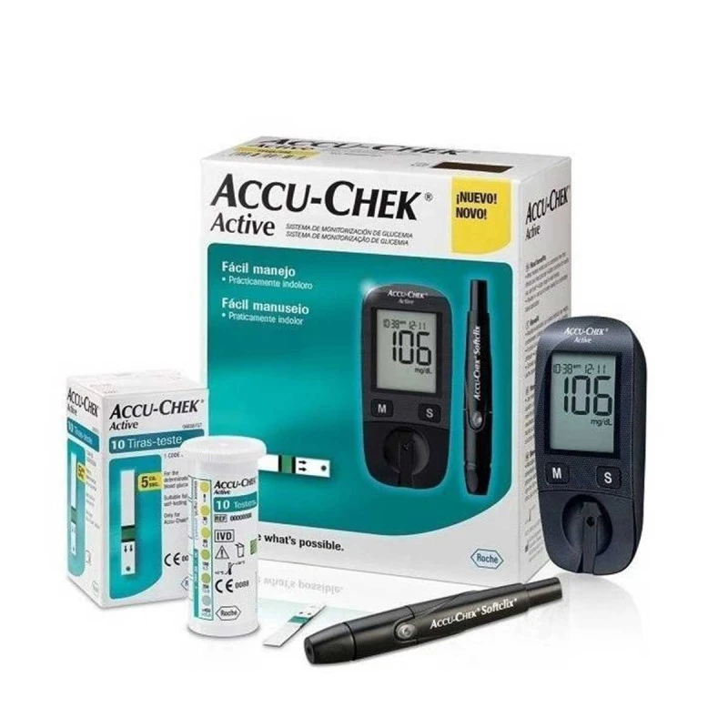Coffret Accu Chek Active - Appareil + 10 Bandelettes