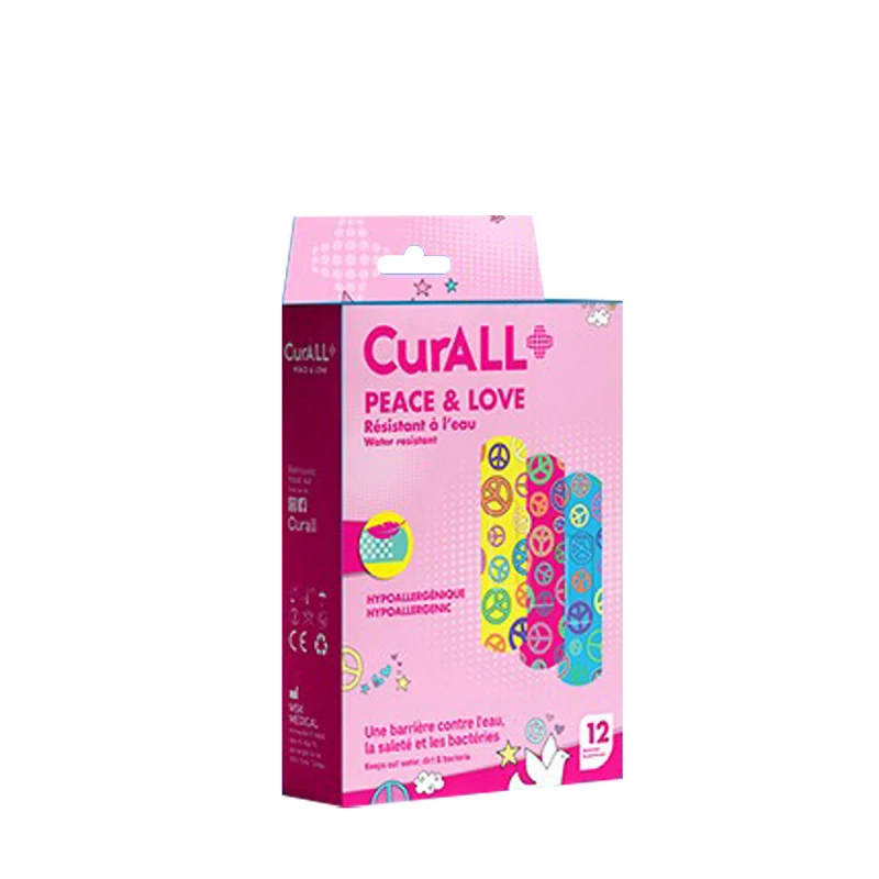 Curall Peace&love - Pansements Pour Enfants - Boite De 12 - 19x72mm