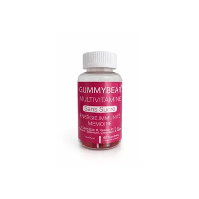 Gummybear Multivitamine Sans Sucre - Energie, Immunite, Memoire - 60 Gummies