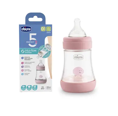 Chicco Perfect 5 Biberon Rose - Debit Lent 0m+ - 150ml