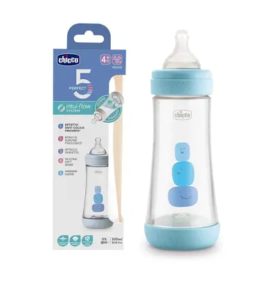 Chicco Perfect 5 Biberon Bleu - Debit Moyen 2m+ - 240ml