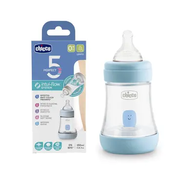 Chicco Perfect 5 Biberon Bleu - Debit Lent 0m+ - 150ml