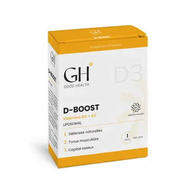 Good Health D-boost Vitamine D3 + K2 – 30 Gelules