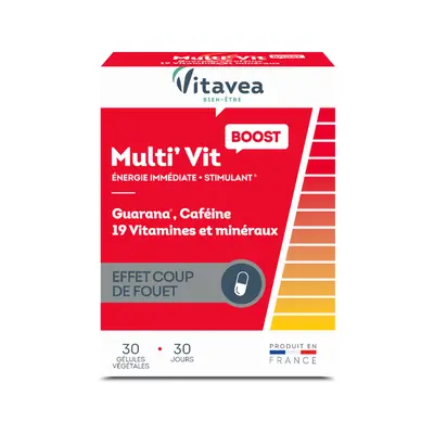 Vitavea Multi’vit Boost – Energie Immediate, Stimulant – 30 Gelules