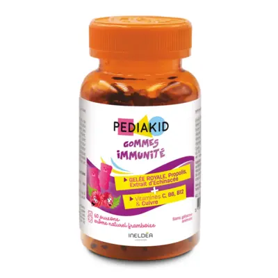 Pediakid Gommes Immunite – Arome Framboise - 60 Gummies