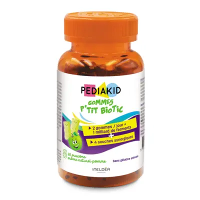 Pediakid Ptit Biotic - Gommes Probiotiques Arome Pomme – 60 Gummies