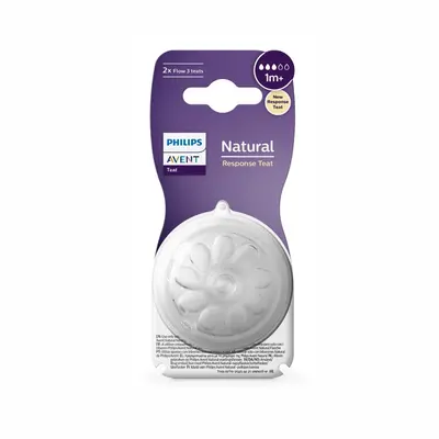 Philips Avent Tetines Natural Response 1m+ - Debit 3 - Lot De 2