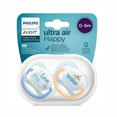 Philips Avent Ultra Air Lot 2 Sucettes Silicone Garcon 0-6 Mois