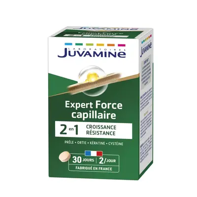 Juvamine Expert Force Capillaire 2 En 1 - Croissance + Resistance - 60 Comprimes