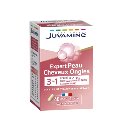 Juvamine Expert Peau Cheveux Ongles 3 En 1 - 40 Gelules