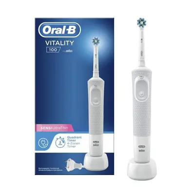 Oral-b Vitality 100 Sensitive Ultrathin Brosse A Dents Electrique Rechargeable - Couleur Blanche