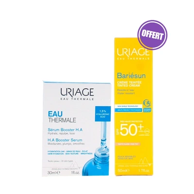 Uriage Ventes Flash Serum Booster H.a 30ml + Bariesun Creme Teinte Claire Spf50 50ml Offerte