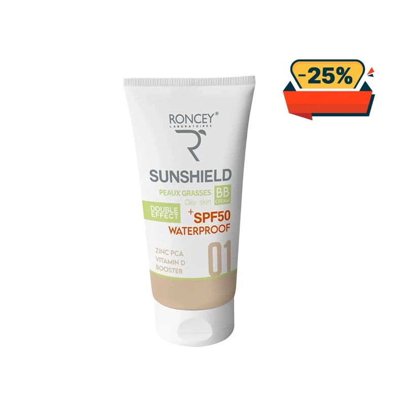 Roncey Sunshield Ecran Teinte 01 Waterproof Spf50+ - Peaux Grasses - 50ml