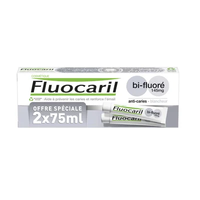 Fluocaril Dentifrice Bi Fluore 145 Mg - Anti Caries Et Blancheur - Lot De 2 X 75ml
