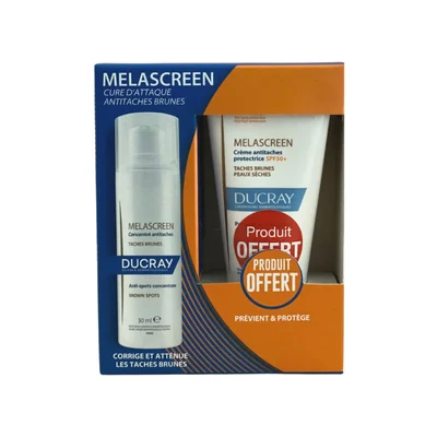 Ducray Melascreen Coffret Promo Concentre Anti Taches 30ml + Creme Anti Taches Protectrice Spf50+ 50ml Offerte