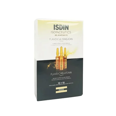 Isdin Isdinceutics Flavo-c Routine Jour Et Nuit - 10 Ampoules Ultraglican + 10 Ampoules Melatonin