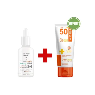 Roncey Pack Promo Serum Clairskin + Biosun Ecran Solaire Invisible Offert