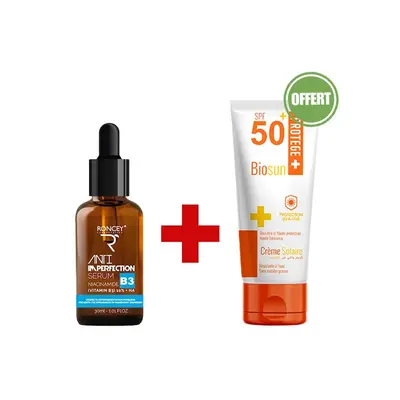 Roncey Pack Promo Serum B3 Anti Imperfection 10% Niacinamide + Biosun Ecran Solaire Invisible Offert