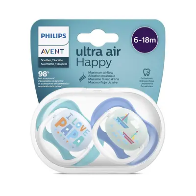 Philips Avent Ultra Air Lot 2 Sucettes Silicone 12-18 Mois - Scf080/03