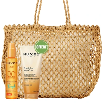 Nuxe Sac Sun Brume Solaire Fraiche Spf30 150ml + Prodigieux Lait Parfume 200ml Offert