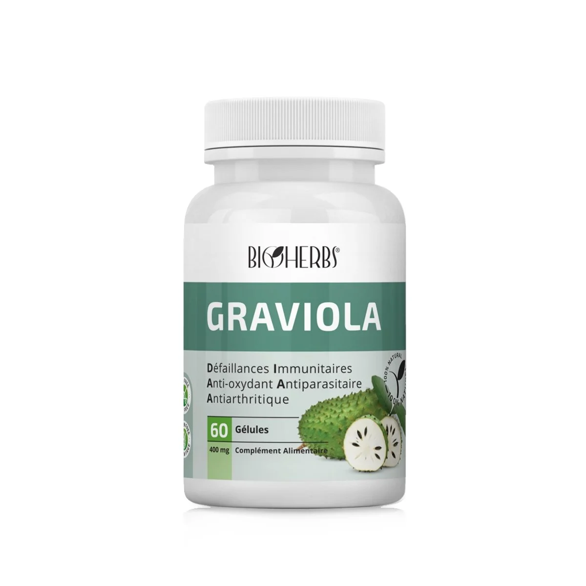 Bioherbs Graviola - Defaillances Immunitaires & Anti Oxydant - 60 Gelules