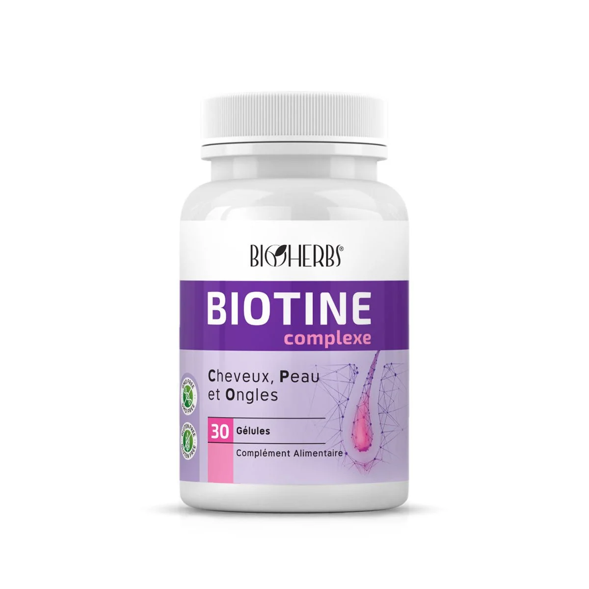 Bioherbs Biotine Complexe - Cheveux Peau & Ongles - 30 Gelules