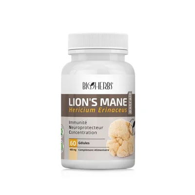 Bioherbs Lion’s Mane - Hericium Erinaceus - 60 Gelules