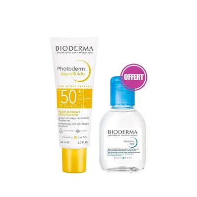 Bioderma Pack Photoderm Aquafluide Ecran Invisible Spf50 + Hydrabio H2o Eau Micellaire 100ml Offerte