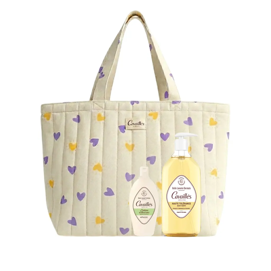 Cavailles Duo Anti-secheresse Huile Lavante 500ml + Soin Lavant Intime 100ml + Sac Offert