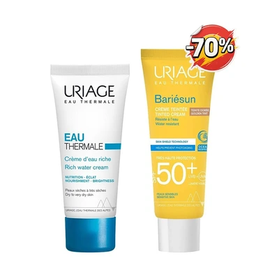 Uriage Pack Promo Creme D'eau Riche 40ml + Bariesun Creme Teinte Doree Spf50 50ml